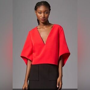 MARE MARE from Anthropology V-neck Cape Blouse In Red Large